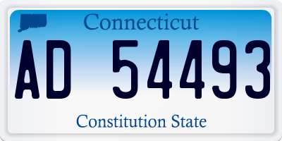 CT license plate AD54493
