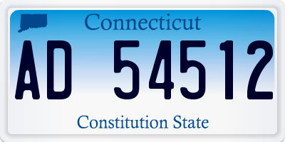 CT license plate AD54512