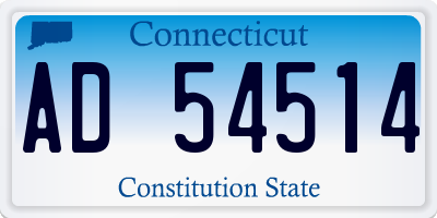 CT license plate AD54514
