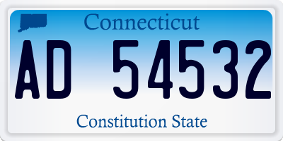 CT license plate AD54532
