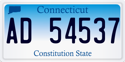 CT license plate AD54537
