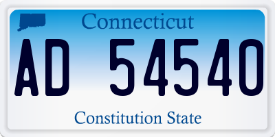 CT license plate AD54540