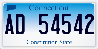 CT license plate AD54542