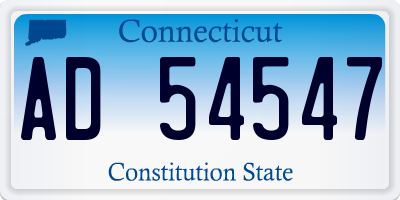 CT license plate AD54547