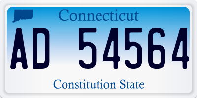 CT license plate AD54564