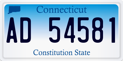 CT license plate AD54581