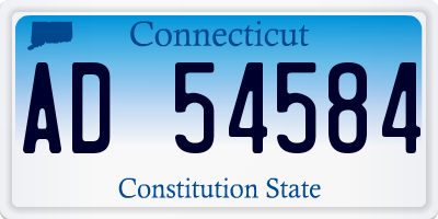 CT license plate AD54584