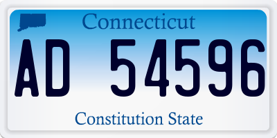 CT license plate AD54596