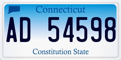 CT license plate AD54598
