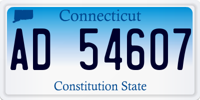CT license plate AD54607
