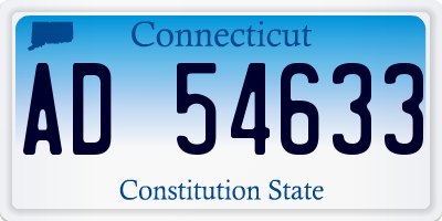 CT license plate AD54633