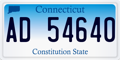 CT license plate AD54640