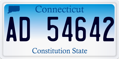 CT license plate AD54642