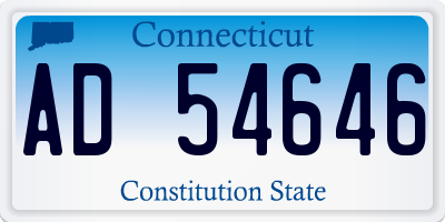 CT license plate AD54646