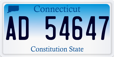 CT license plate AD54647