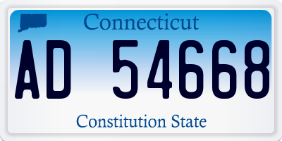 CT license plate AD54668