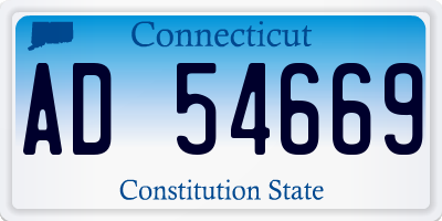 CT license plate AD54669