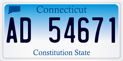 CT license plate AD54671