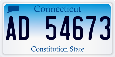 CT license plate AD54673
