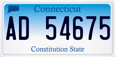 CT license plate AD54675
