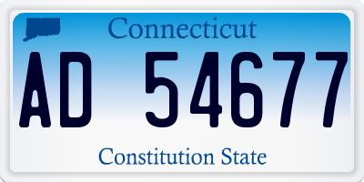CT license plate AD54677