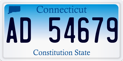 CT license plate AD54679