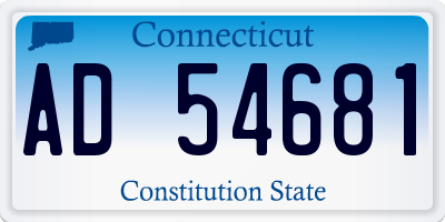 CT license plate AD54681
