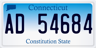 CT license plate AD54684