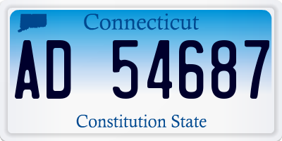 CT license plate AD54687