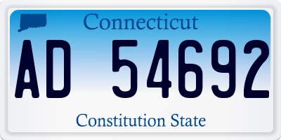 CT license plate AD54692