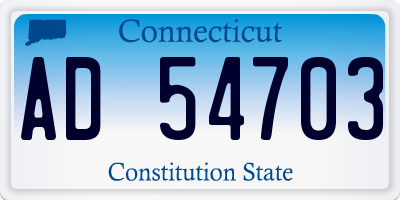 CT license plate AD54703