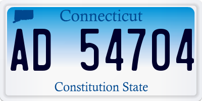 CT license plate AD54704