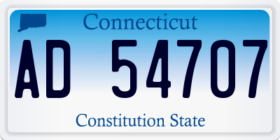 CT license plate AD54707
