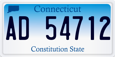 CT license plate AD54712