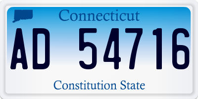 CT license plate AD54716