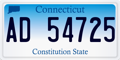 CT license plate AD54725