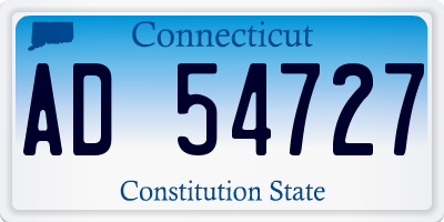 CT license plate AD54727