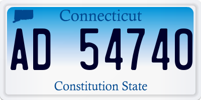 CT license plate AD54740
