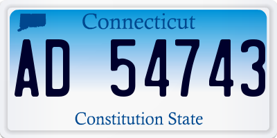CT license plate AD54743