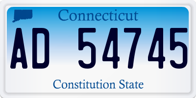 CT license plate AD54745