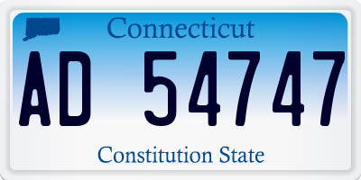 CT license plate AD54747