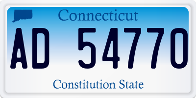 CT license plate AD54770