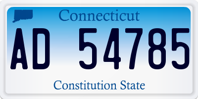 CT license plate AD54785