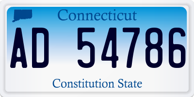 CT license plate AD54786