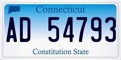 CT license plate AD54793