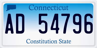 CT license plate AD54796
