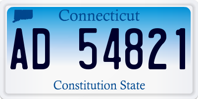 CT license plate AD54821