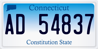 CT license plate AD54837