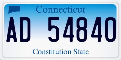 CT license plate AD54840