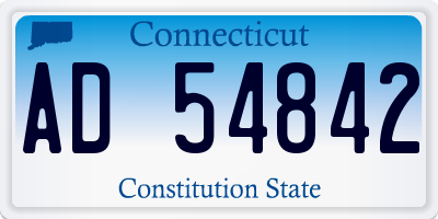 CT license plate AD54842